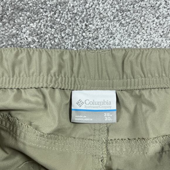 Columbia Cargo Pants Mens 38 x 30 Convertible Shorts Nylon Ripstop Khaki Tan - Picture 2 of 14